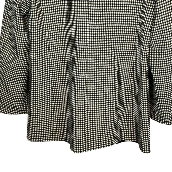 Zara Black Beige Houndstooth Gingham Boxy Cut Blazer Long Sleeve Women's Sz. M-L - Picture 10 of 12